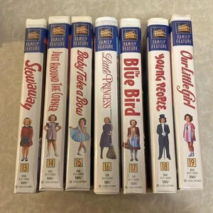 VINTAGE Shirley Temple Movies 13-19 Clamshell‎ VHS Tape Movie Colorized Version
